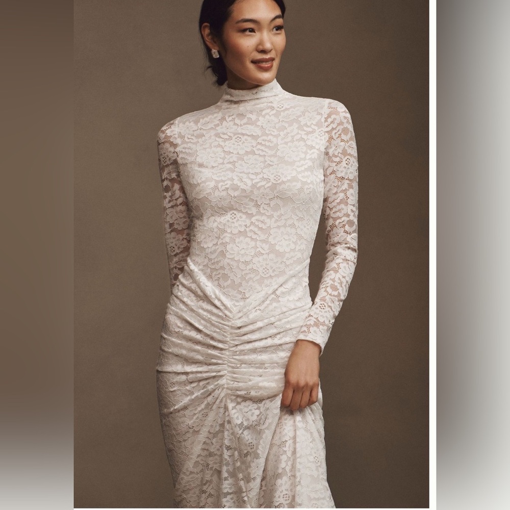 Ronny Kobo Elegant Scorpio Lace Ruched Gown - Picture 2 of 7